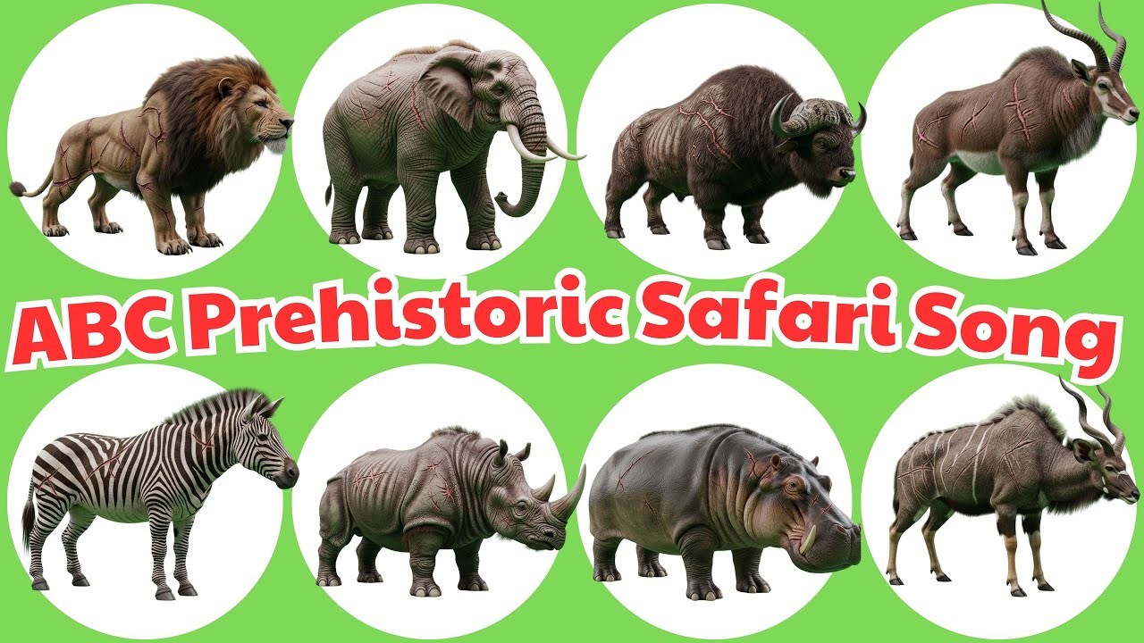 ABC Prehistoric Safari Animals 🦁🦓 | A to Z Alphabet Song with Animal Sounds & Fun Learning 🌍✨