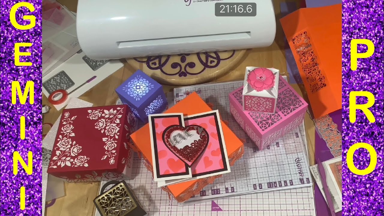 Brand new GEMINI PRO with 12x12 inch cutting surface plus embossing stencils and lots of projects.