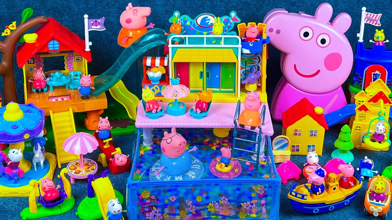12 Minutes Satisfying with Unboxing Peppa Pig Water Park Swimming Pool Playset ASMR | Review Toys
