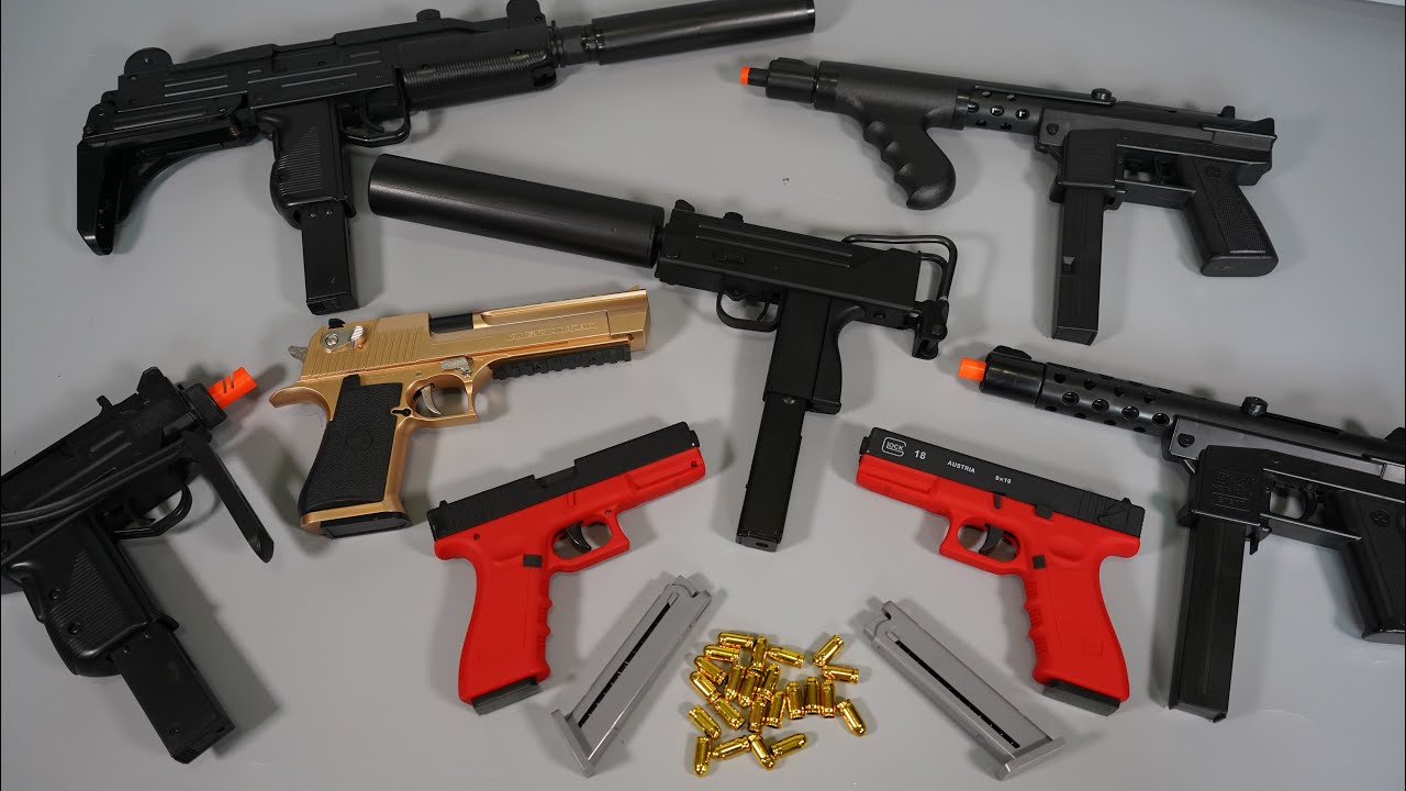 Blowback Mac10 Airsoft Gun - Toy Gun - Glock18C Shell ejecting BB Gun- Realistic Toy Guns Collection
