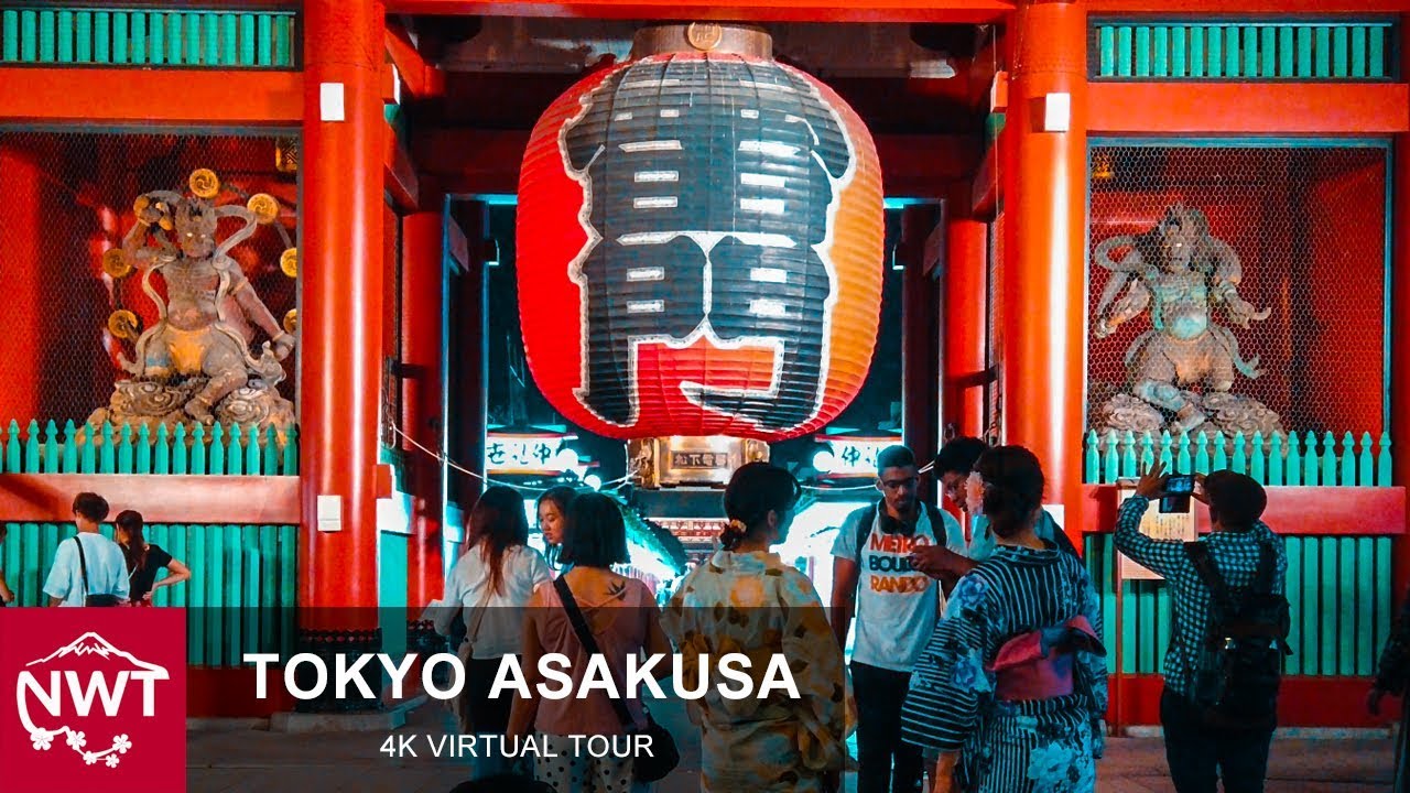 Night Cycling Tour In Asakusa, Tokyo 4K