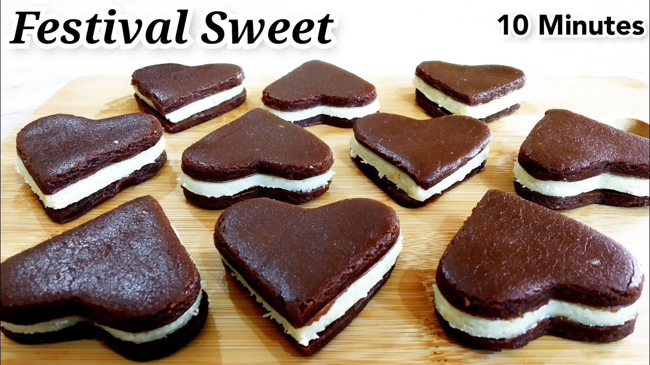 10 Minutes Recipe  No fire Festival Sweet Easy Sweet Parle G Choco Burfi Quick Recipe Parle G Barfi