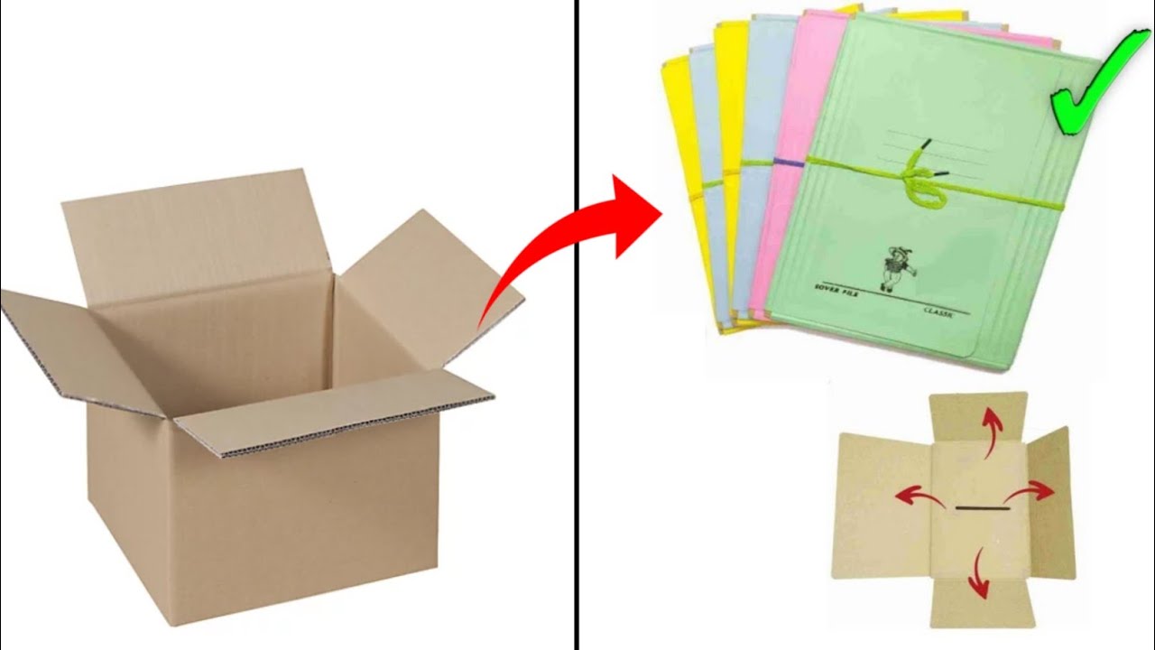 Diy file folder using cardboard || homemade file craft ideas ||