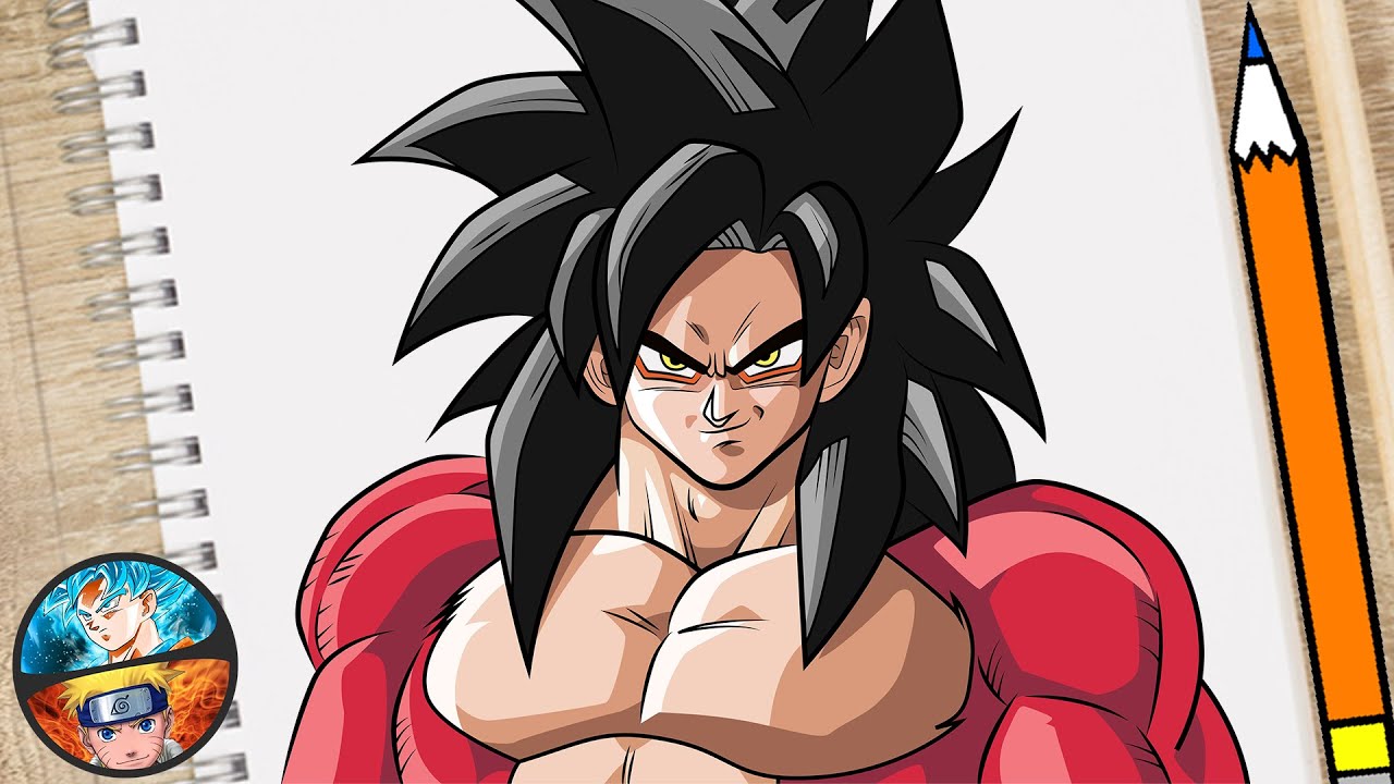 COMO DIBUJAR A GOKU SSJ4 FÁCIL PASO A PASO