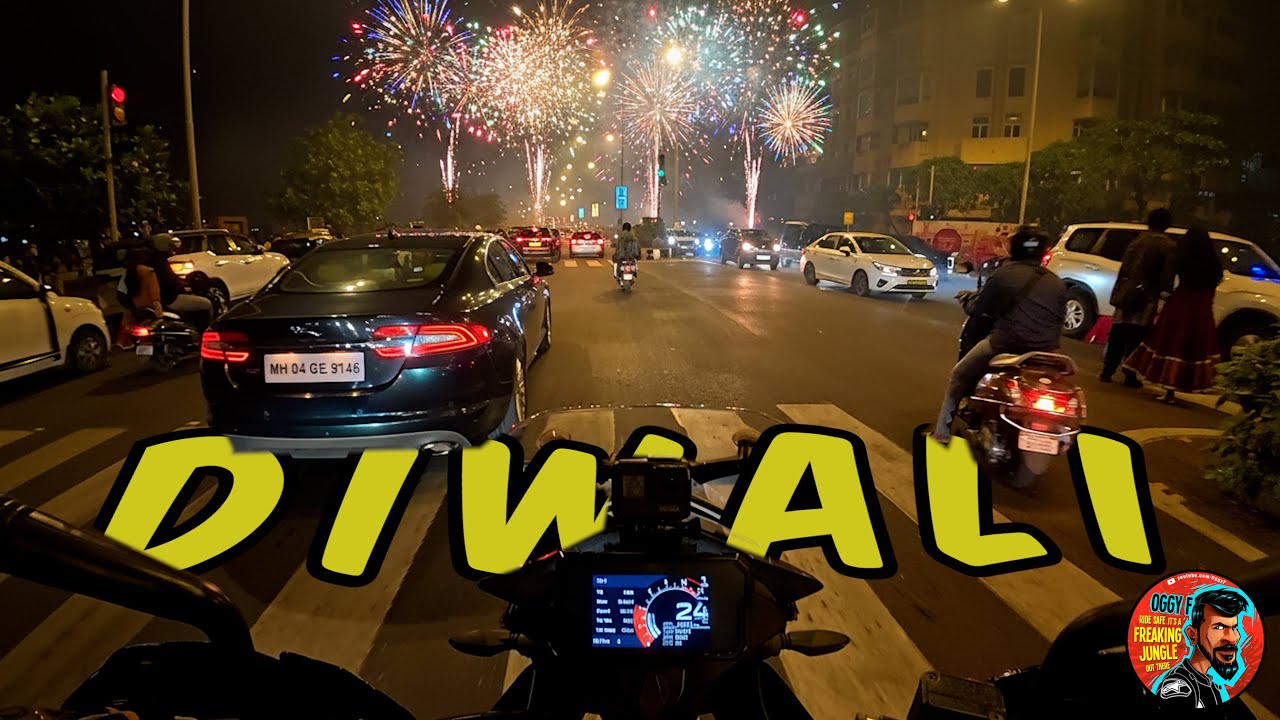 Motorcycle POV in  Mumbai on Diwali - Dual DJI Mic Mini Audio Test