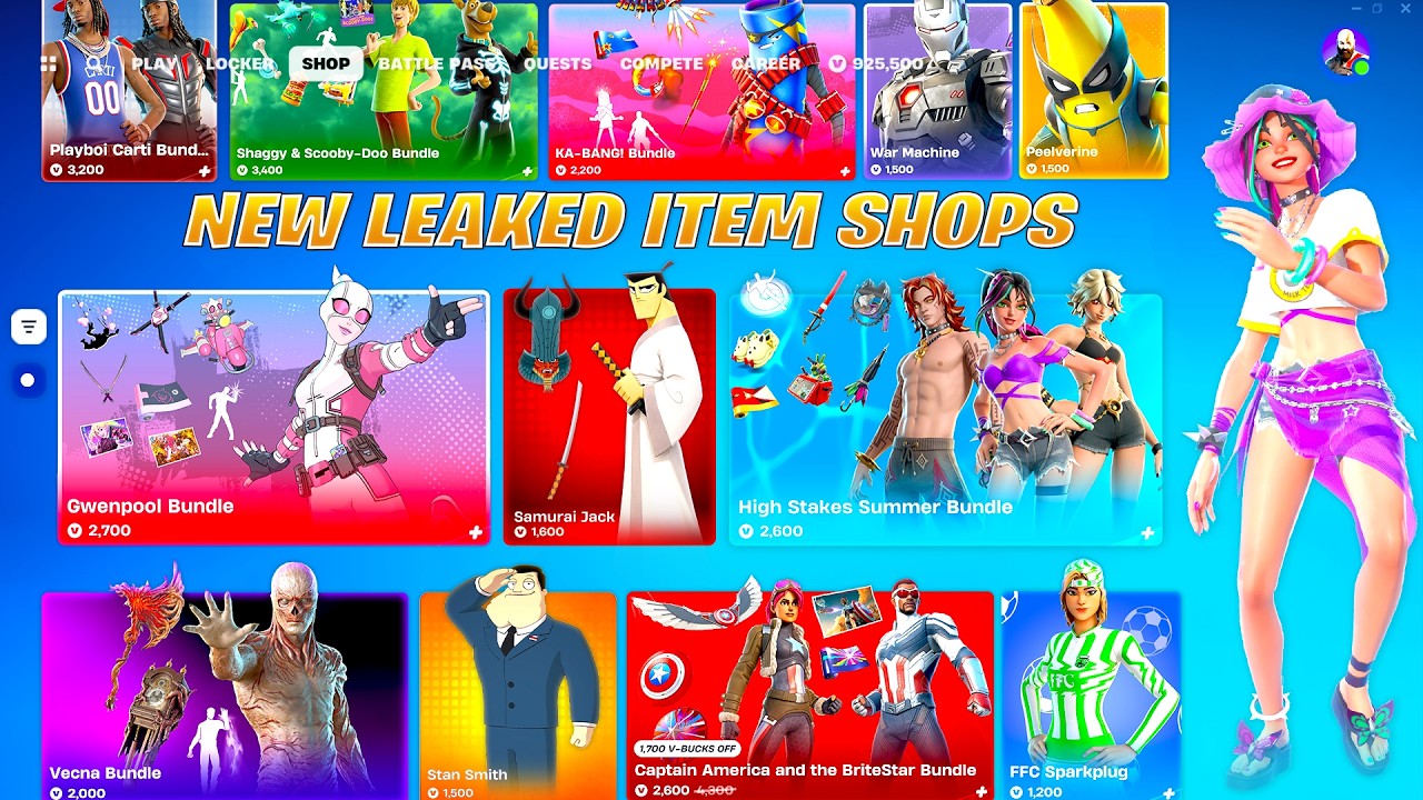 ALL NEW UPDATED & RETURNING LEAKED SHOPS (Battle Pass Bundles, High Stakes Pack, Collabs) Fortnite