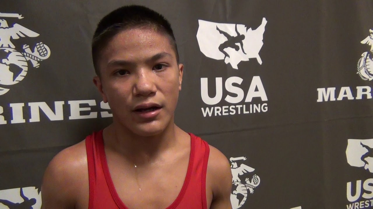 Maxximus Martinez of California, 2018 Cadet men's freestyle champion at 94 pounds