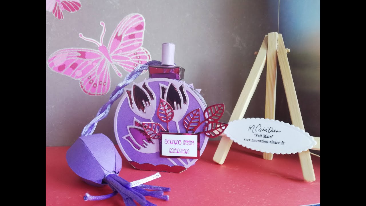 Tuto scrap - Carte 3D Bouteille de parfum 😀