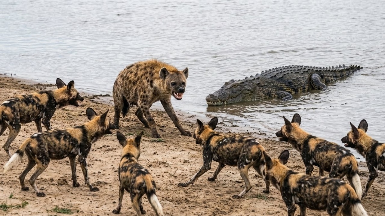 Hyena Trapped Between Land Fury and River Ambush