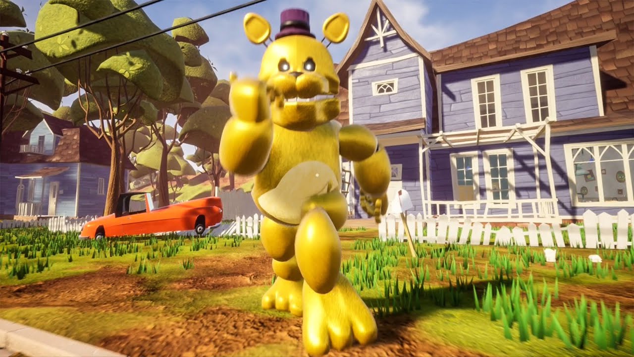 FAST FREDBEAR IN HELLO NEIGHBOR IS TERRIFYING...(Hello Neighbor)