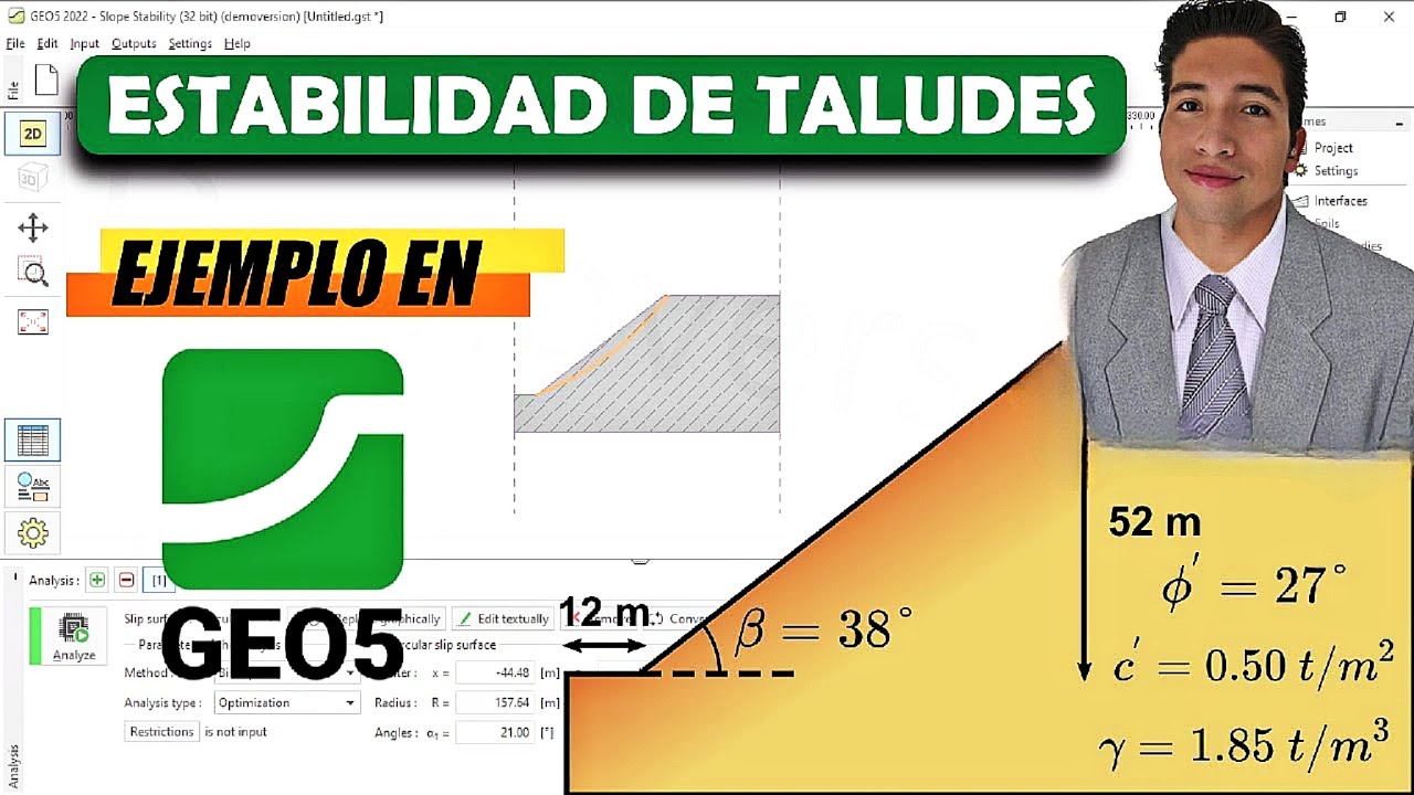 CALCULO DE ESTABILIDAD DE TALUDES FACILMENTE USANDO GEO5 - POSIBLES CAUSAS Y SOLUCIONES