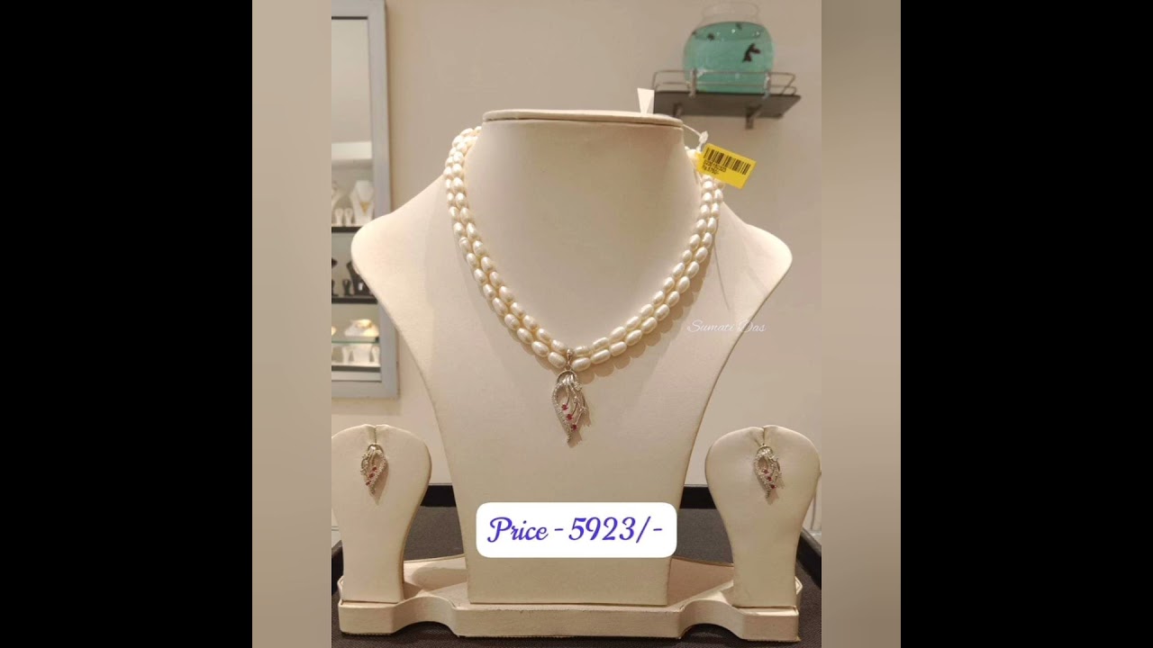 chandrani Pearl exclusive necklace design with price 