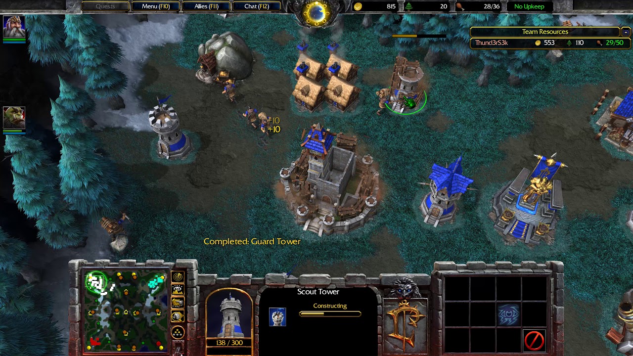 WarCraft 3 Refroged - 1v2 Multiplayer Gameplay