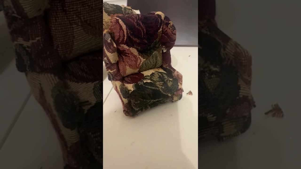Miniature Wing Chair. Dollhouse furniture build