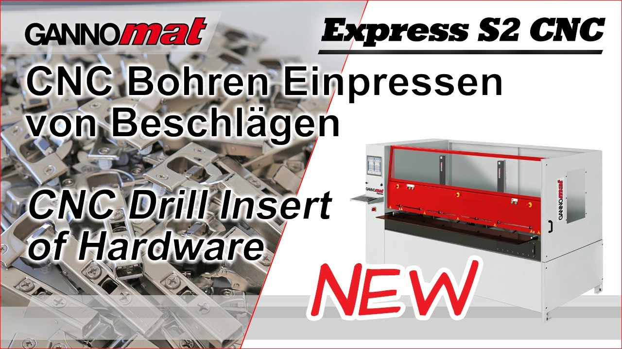 GANNOMAT Express S2 CNC Hinge Drill Insert [ CNC Topfband Bohren Einpressen ]