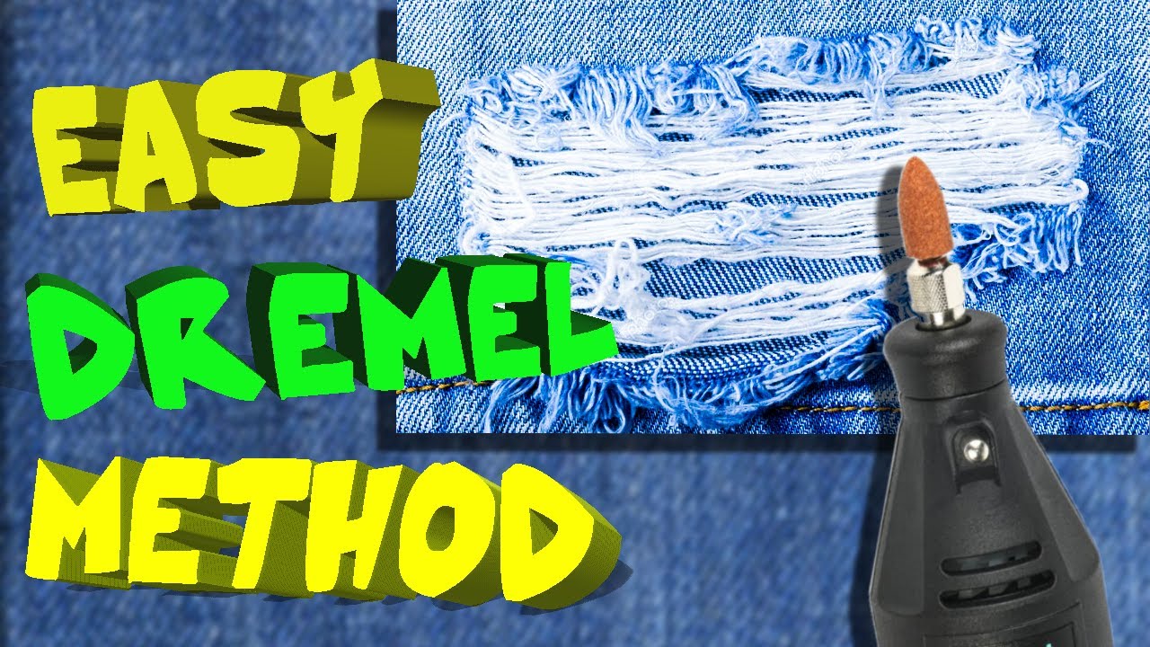How to DIY DISTRESS DENIM JEANS with DREMEL ( EASY METHOD )