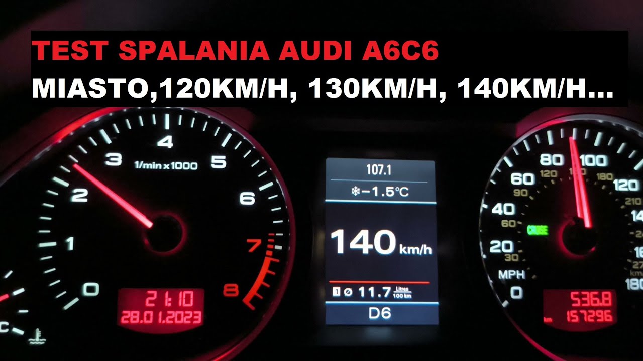 Ile pali Audi A6C6 - test spalania przy różnych prędkościach na odcinku 2000km Audi A6C6 3.0 TFSI