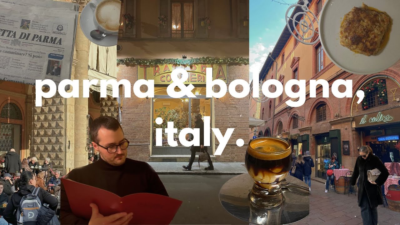 parma & bologna vlog | what to do, see and eat - lasagne, mortadella, parmigiano, prosciutto, café