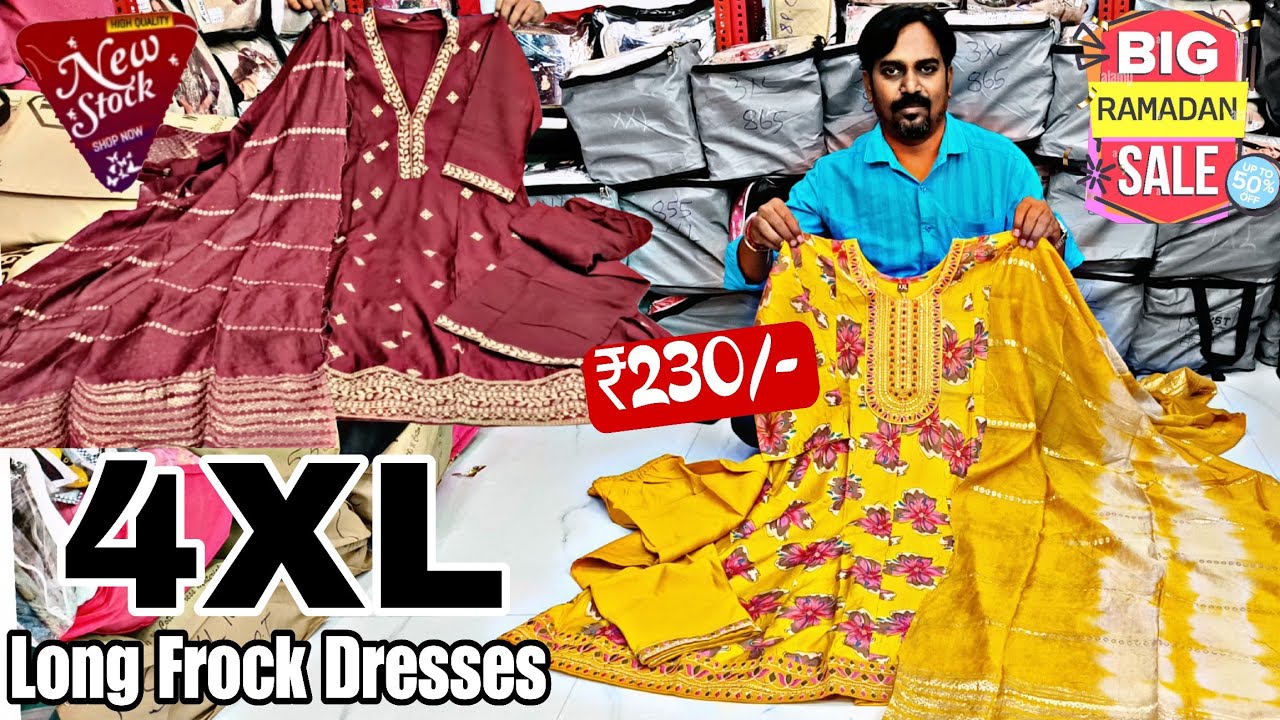 EID Special Lucknowi Readymade Dresses 4XL Sizes Only ₹230/- Long Frocks Wholesale Online Shopping ✨