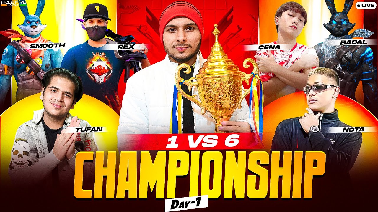 1 vs 6 HARDEST CHAMPIONSHIP DAY 1🏆👿 FT- SMOOTH🇮🇳, CENA🇻🇳, ASTATINE🇧🇩 #nonstopgaming -free fire live