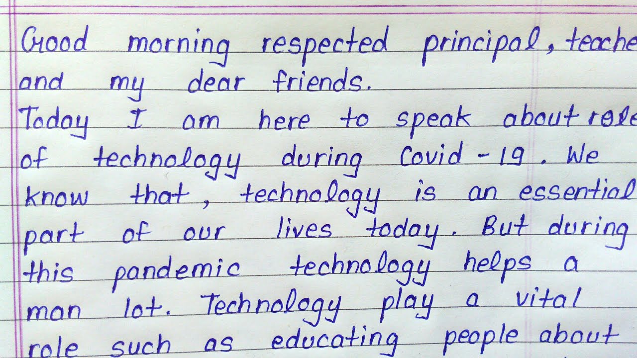 Role of technology during Covid-19 speech
