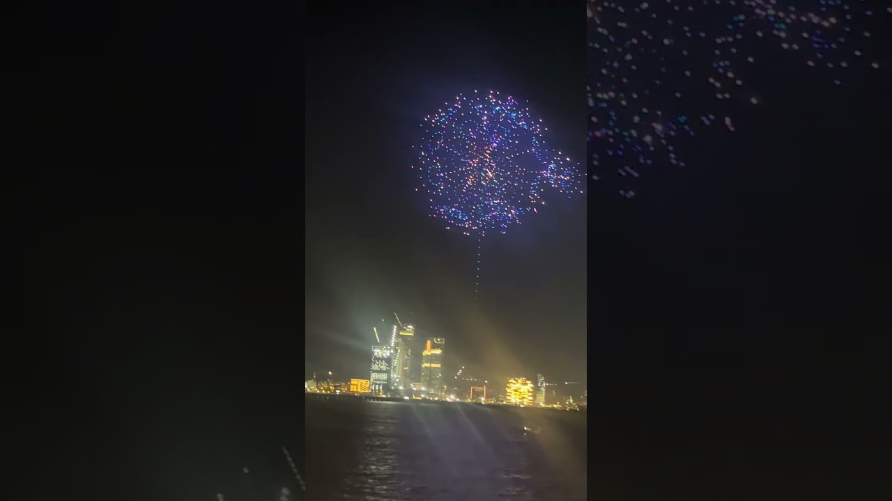 At Dubai drone show 