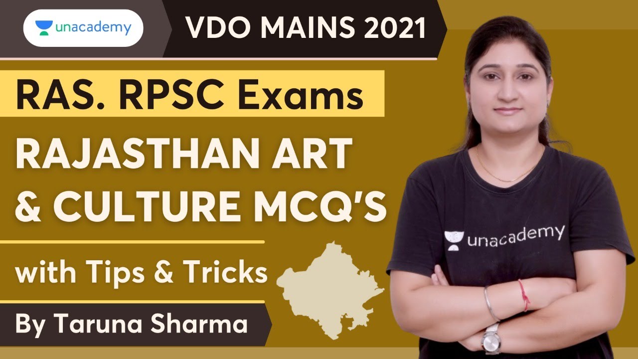 Rajasthan Art and Culture MCQ's | VDO Mains, RAS Exams | Taruna Sharma | Unacademy RPSC