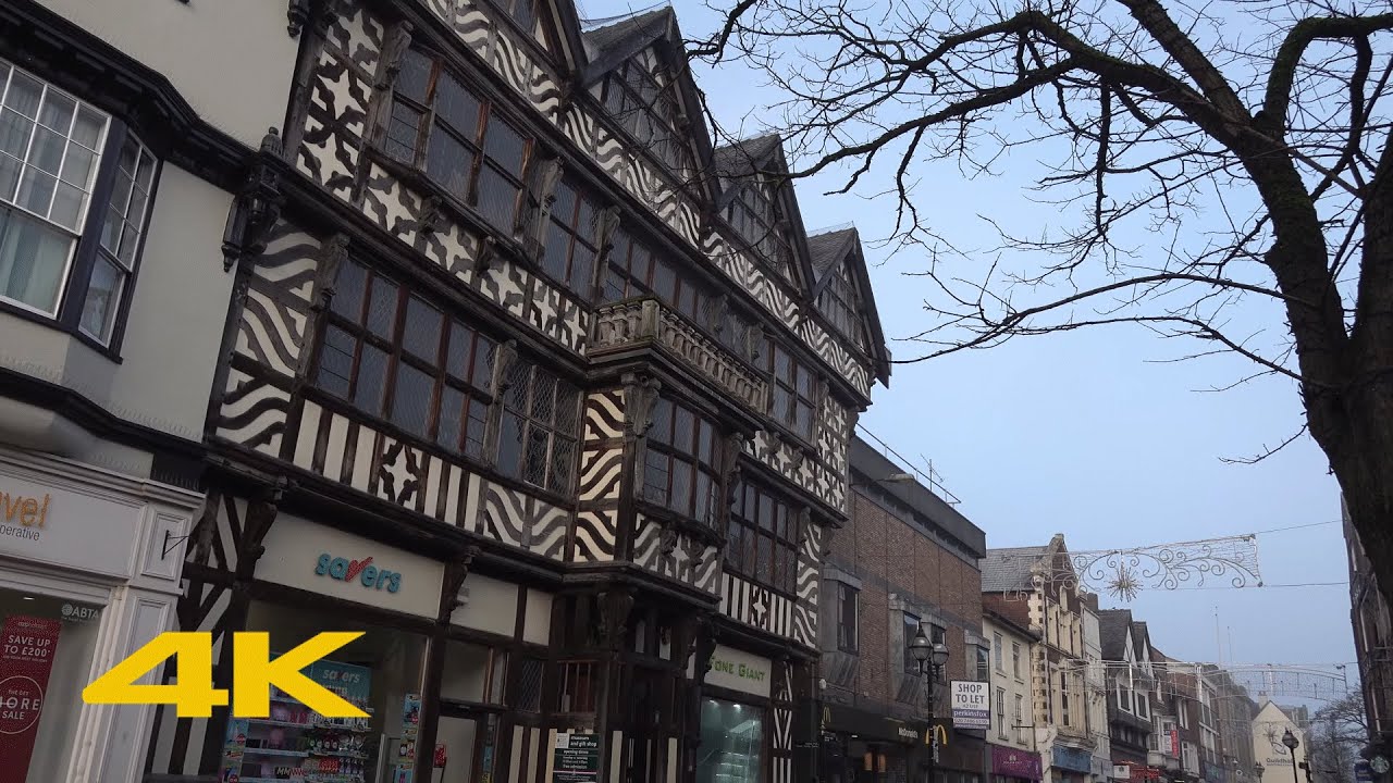 Stafford Walk: Town Centre【4K】