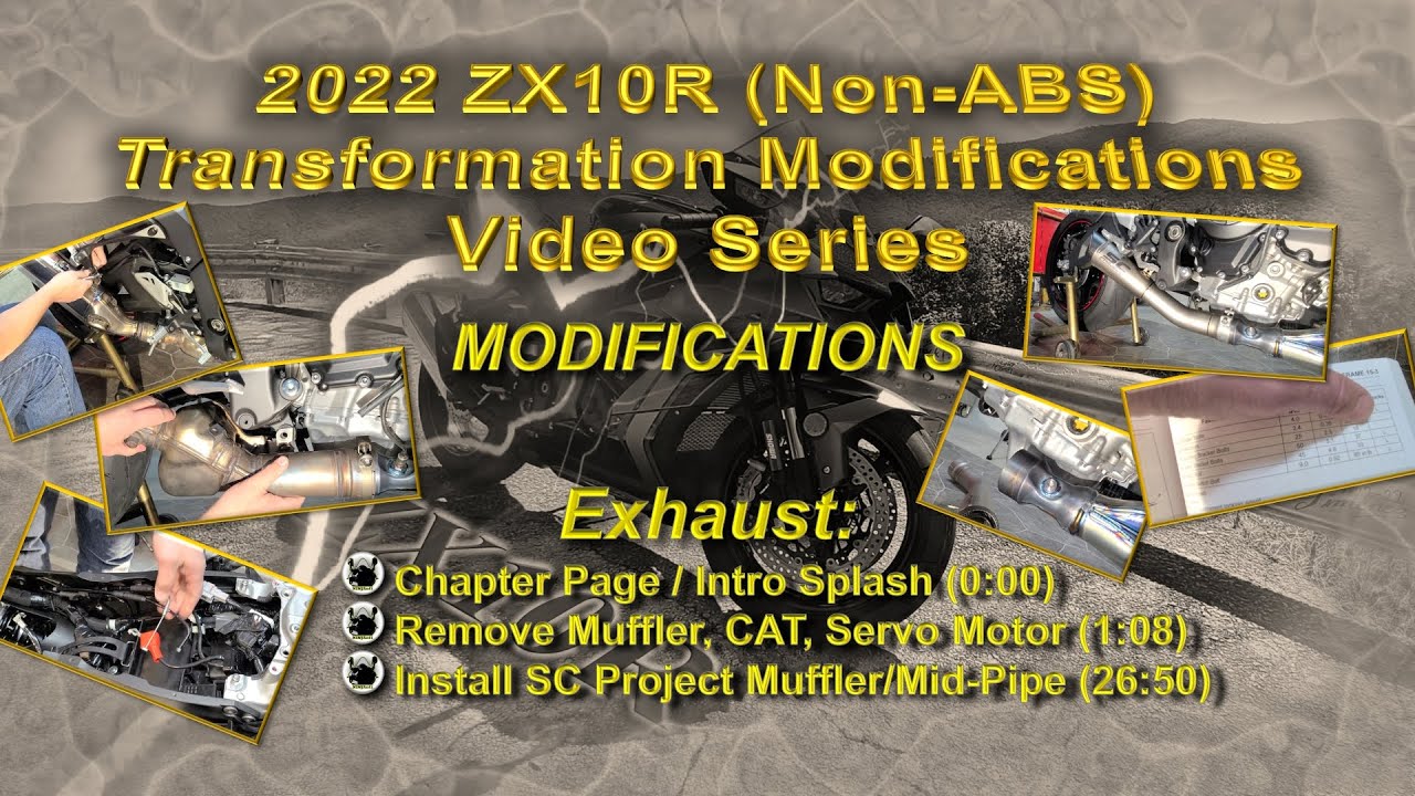 (007) Remove Muffler and Install SC Project: 21-25 #NinjaZX10R Transformation Mods Video Series