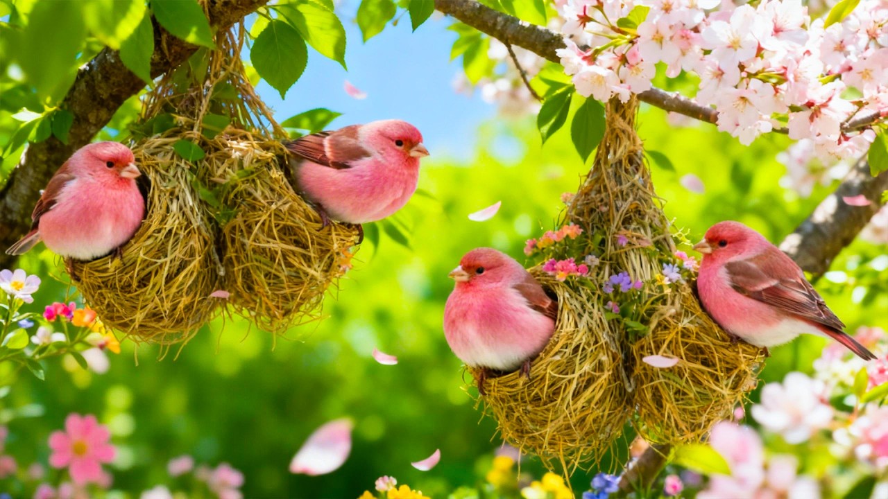 🕊️ Relaxing Piano with Bird Chirping - Nature Sounds for Stress Relief & Focus 🌺🌙🎶