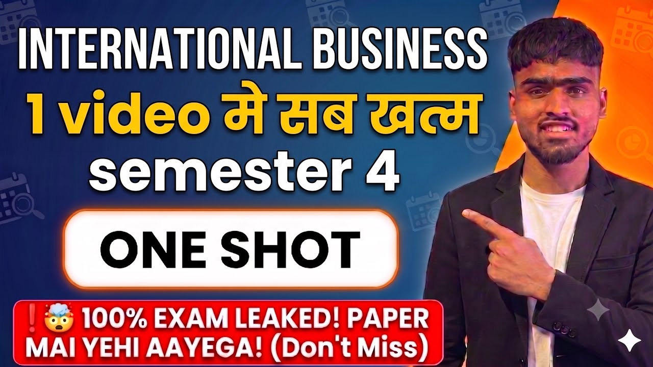 International Business One Shot | Semester 4 | Important Questions | BCom prog | BCom hons | 