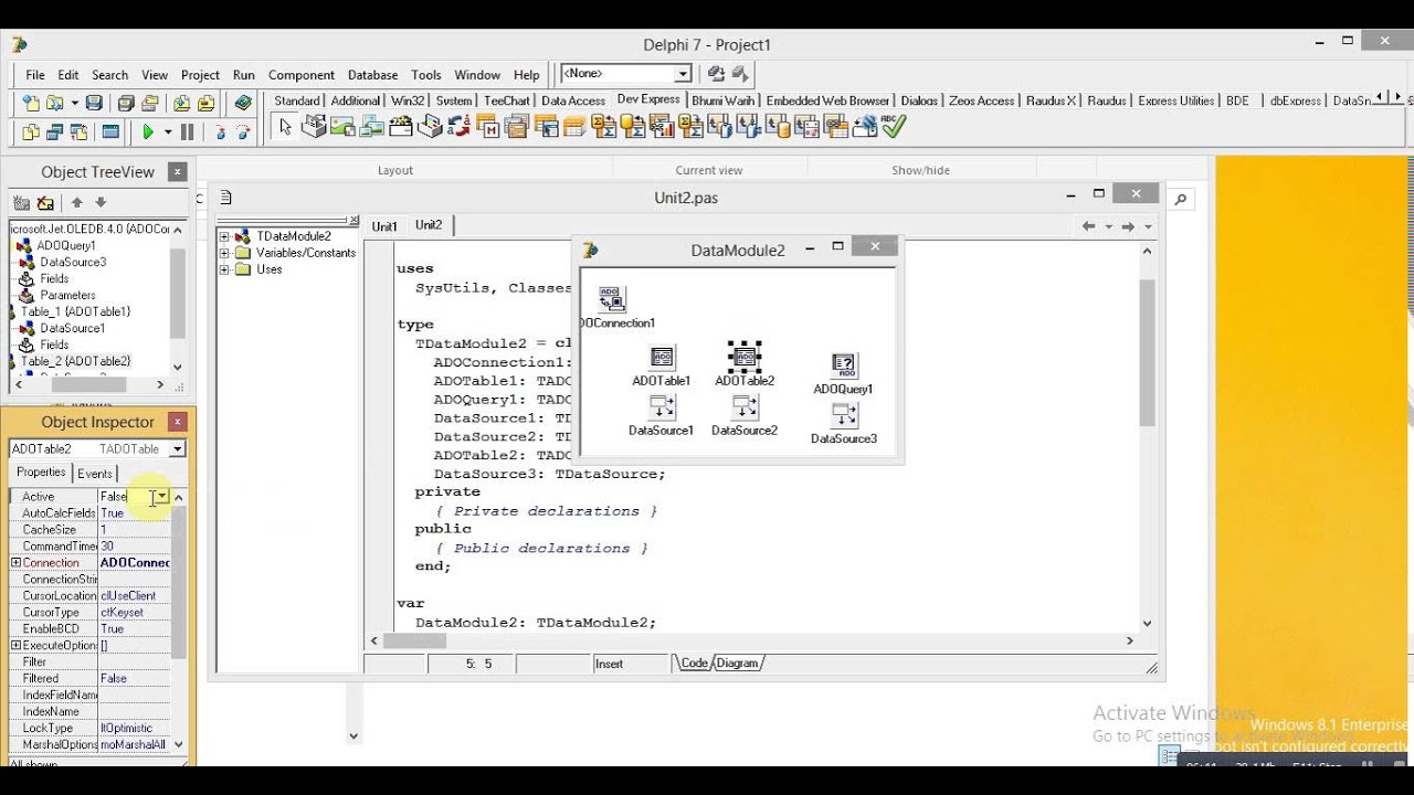 Simple ADO Tutorial With Delphi 7