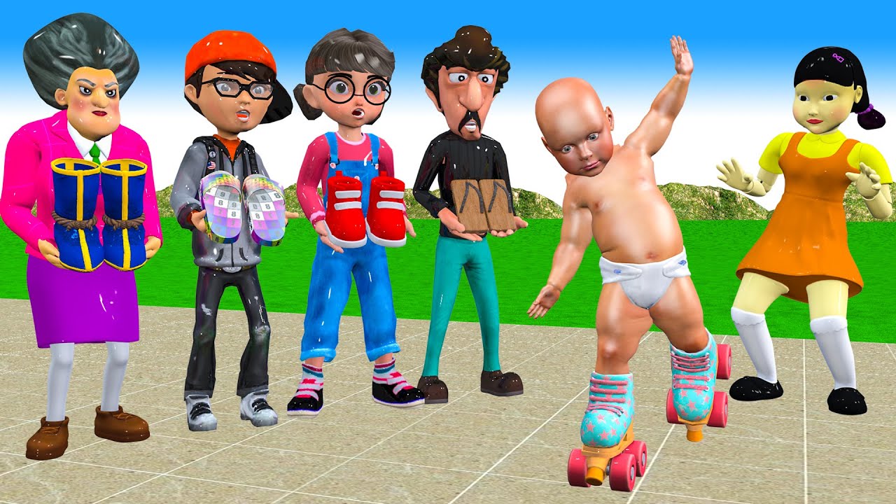 Scary Teacher 3D vs Squid Game Baby Shoes Squid Girl Nice or Error 5 Times Challenge TANI Winning