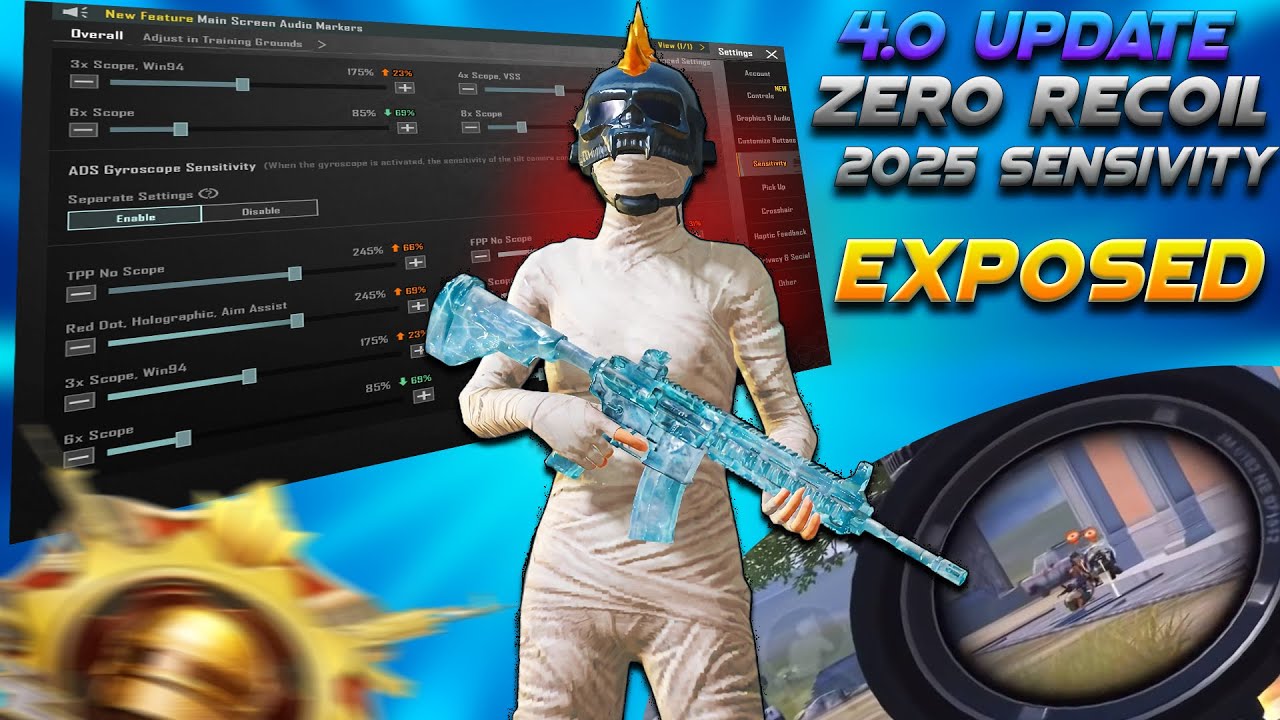 🔥 PUBG Mobile / BGMI 4.0 Update No Recoil Sensitivity | Best Gyro + Non Gyro Settings 2025 🔥
