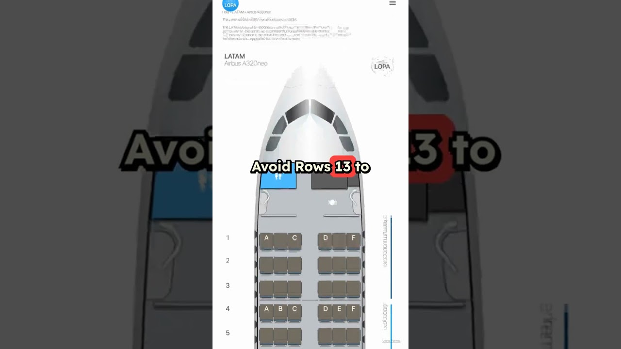 LATAM Airbus A320neo Flight Seat Map