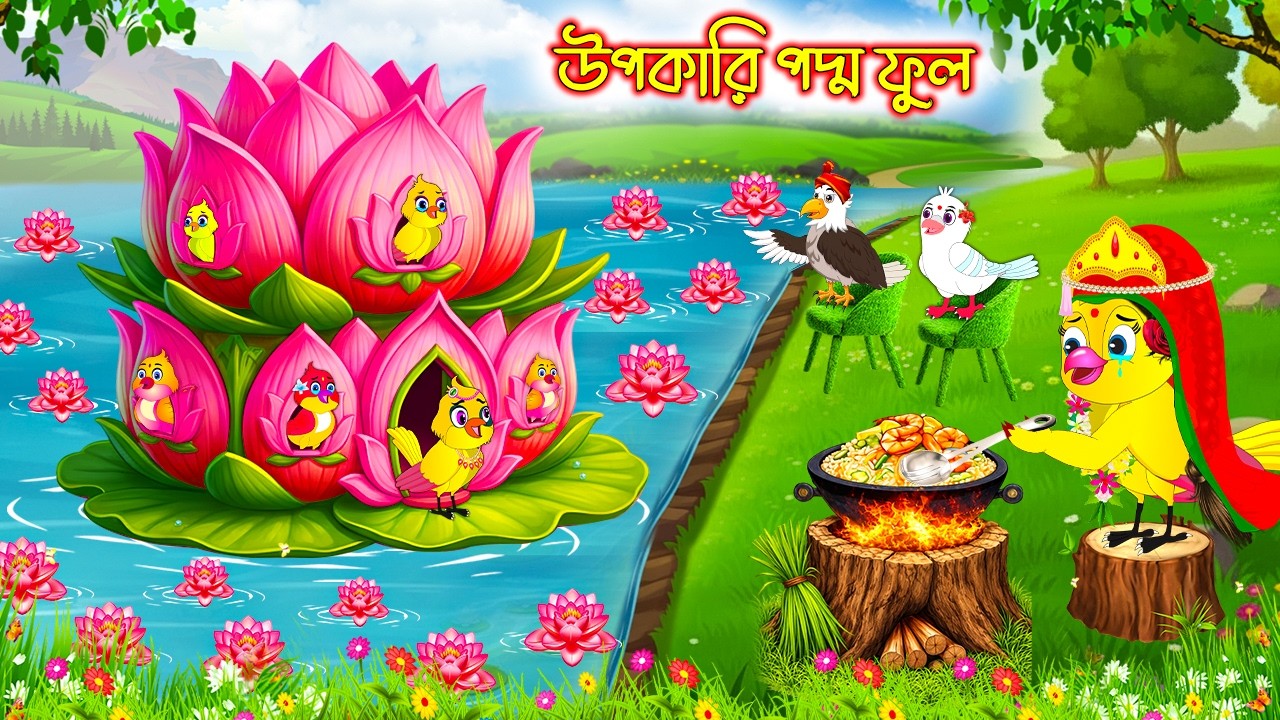 উপকারী পদ্ম ফুল | Upokari Poddo Ful | Bangla Cartoon | Rupkothar golpo | Tuni Pakhir Golpo | Pakhi