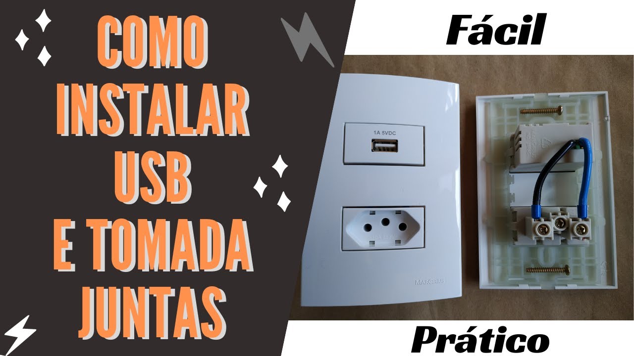 Como Instalar Tomada USB + Tomada padrão brasileiro