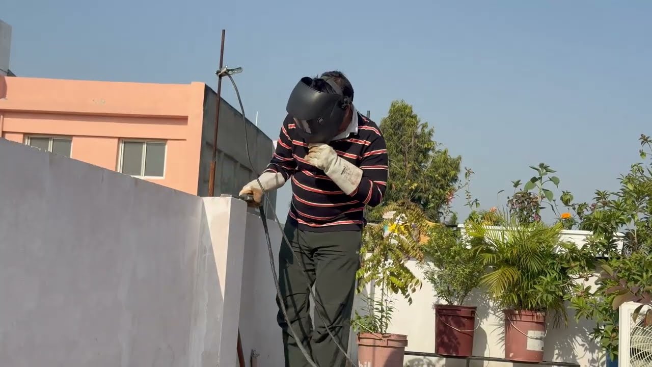 EPIC 20  ( ROOF TOP GARDEN ) SECOND WALL #youtube #rooftopgarden #welding #india #work #plants #home