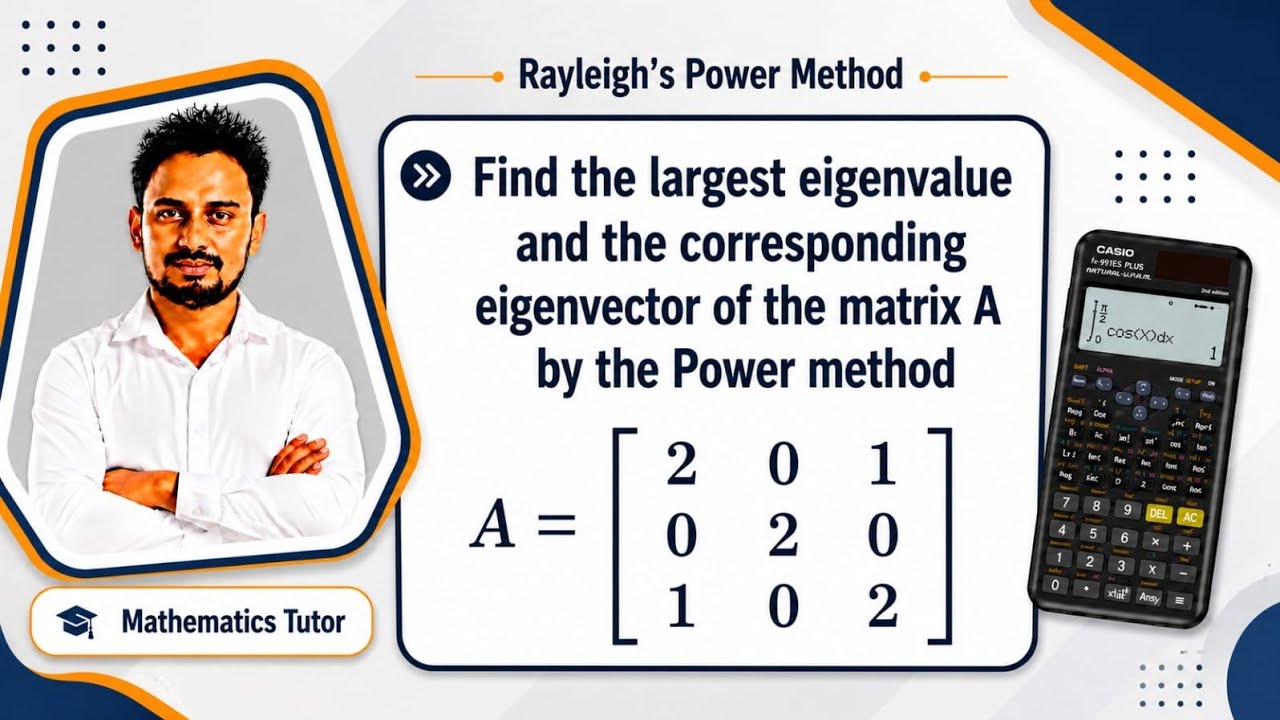 Rayleigh's power method Problem #1 | Numerical Method | Linear Algebra