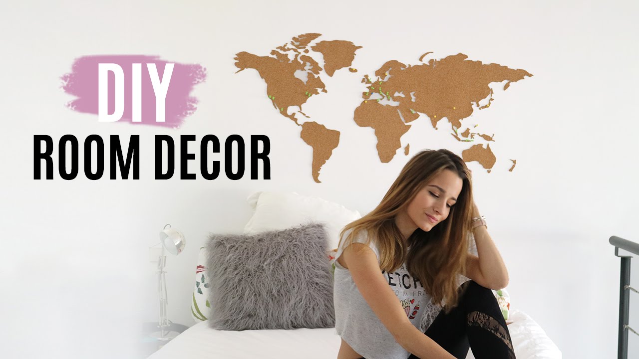 DIY ROOM DECOR | mapa de corcho & pintar muebles