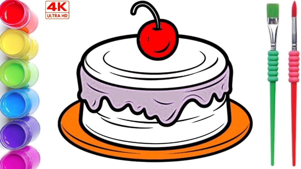 Cute Cherry 🍒 🍒 Pastey Drawing Step by Step | Easy Dessert Drawing for Beginners