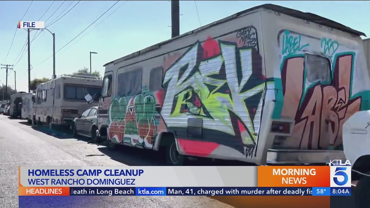 Los Angeles County authorities begin clearing large encampment, offering residents help