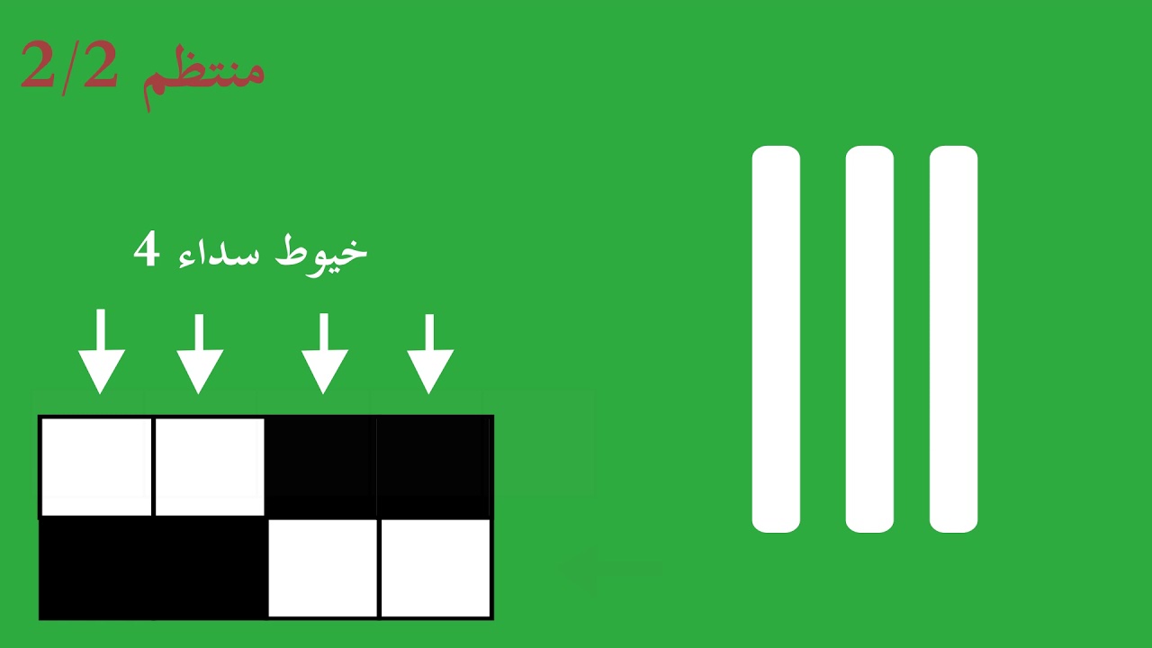 طريقة رسم النسيج السادة الممتد من اللحمة