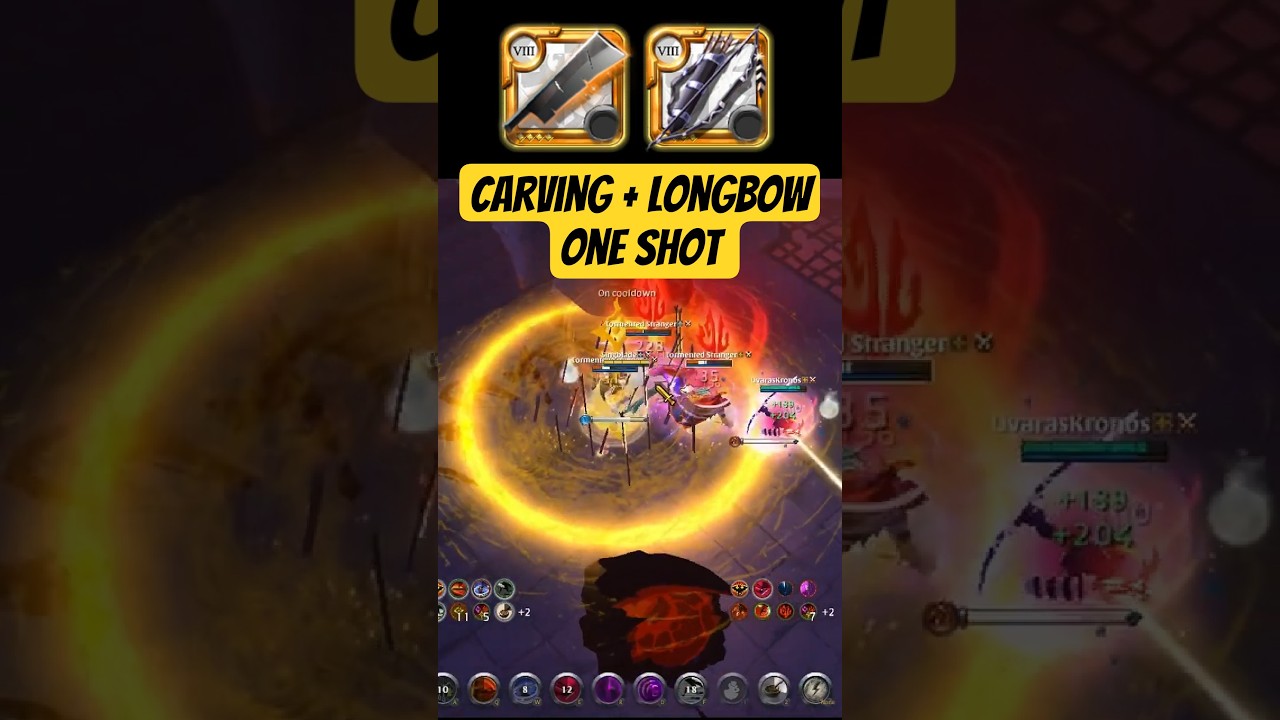 Easy Depths One Shot Combo - Carving Sword + Long Bow | Albion Online #albiononline