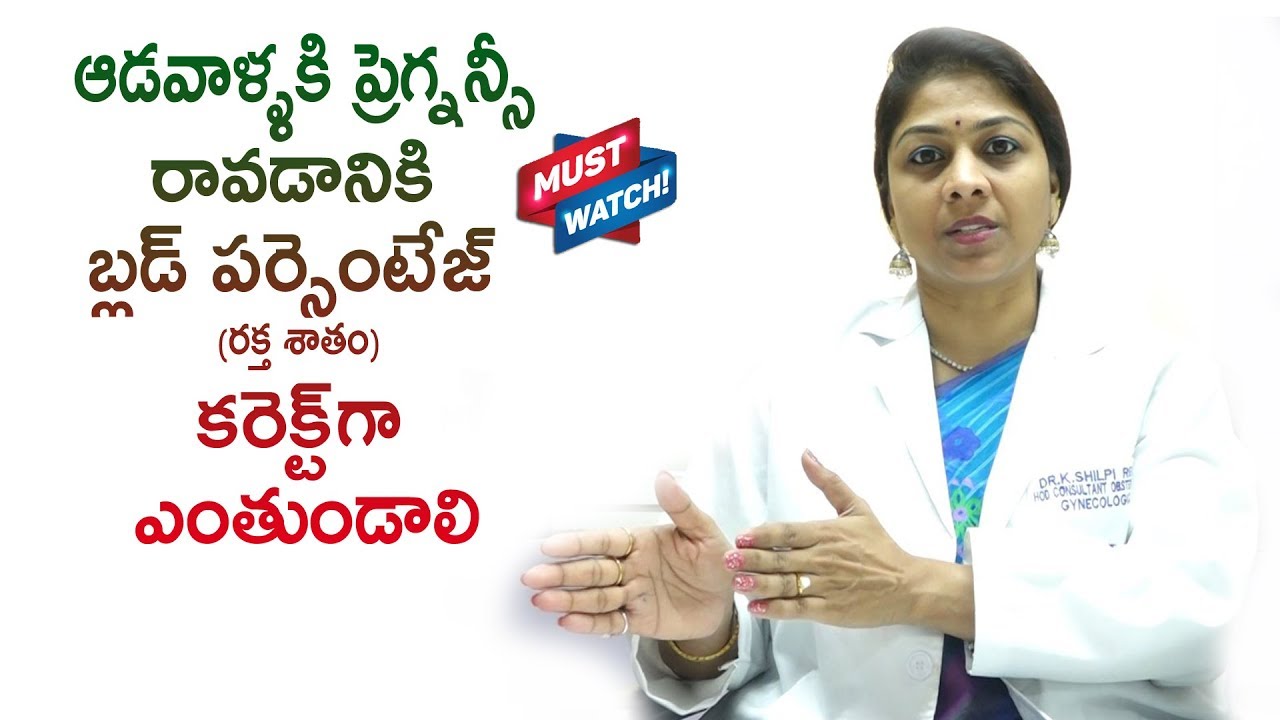 ఆడవాళ్ళకి ప్రెగ్నన్సీ రావడానికి  బ్లడ్ పర్సెంటేజ్ కరెక్ట్ గా ఎంతుండాలి | Dr.Shilpi Health Tips