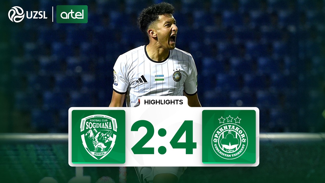 Superliga 4-tur. So‘g‘diyona - Paxtakor bahsida kiritilgan gollar va xavfli vaziyatlar (Highlights)