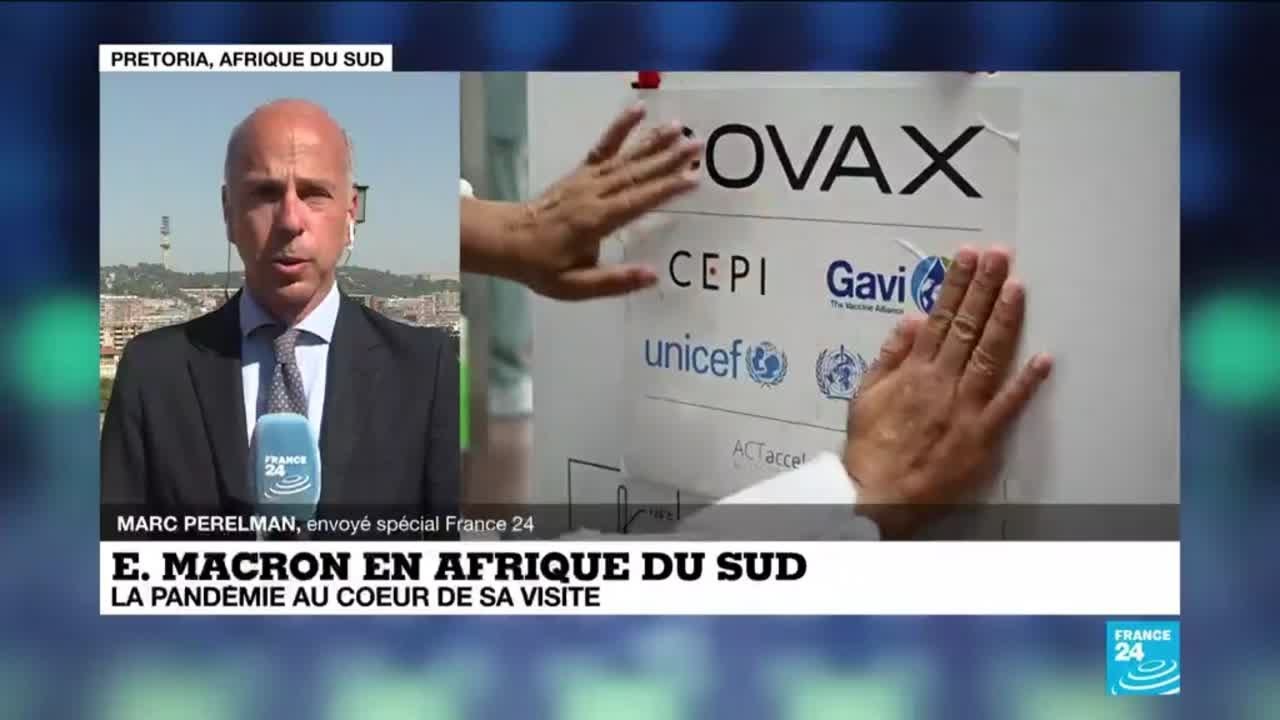 Emmanuel Macron en Afrique du Sud : la pand&eacute;mie au c&oelig;ur de sa visite