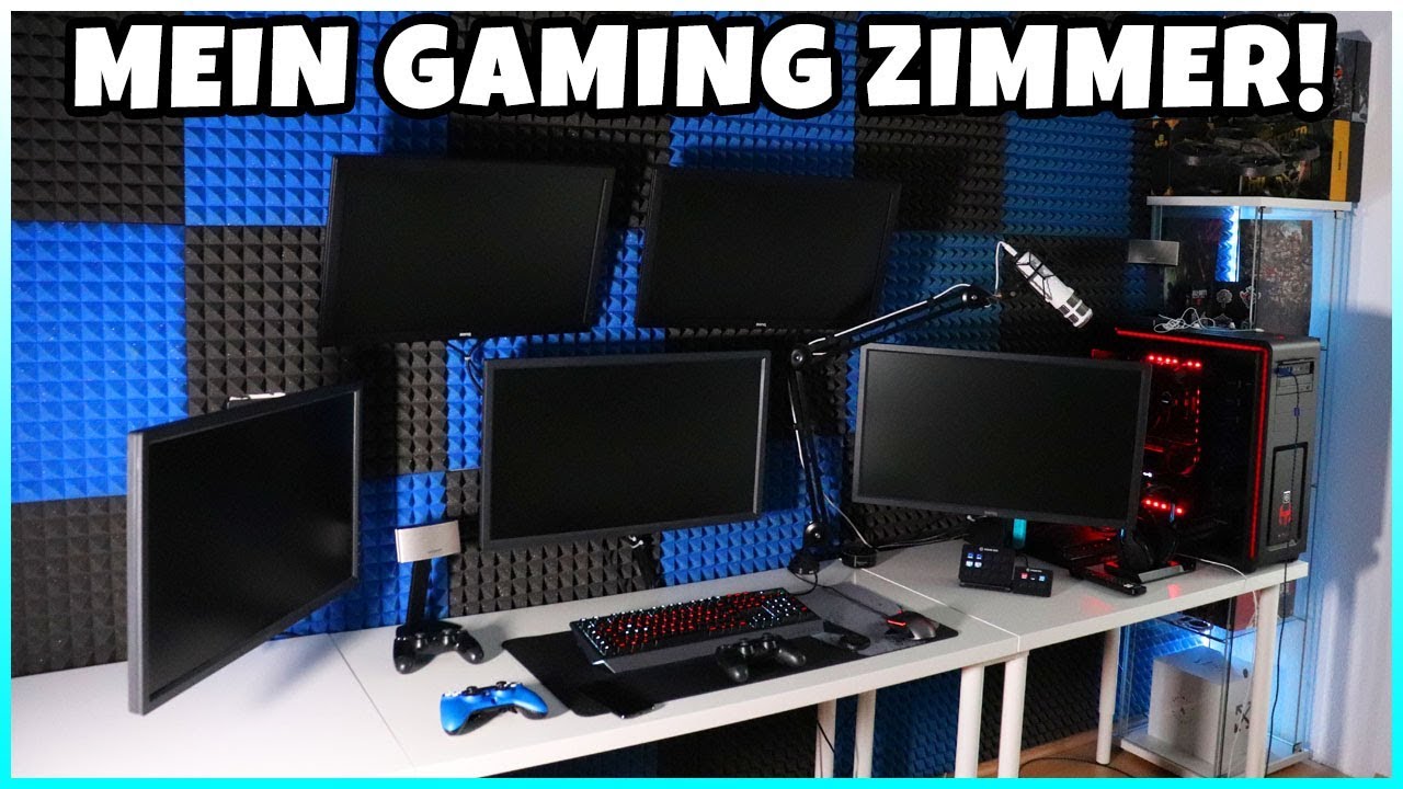 Mein Gaming Zimmer - Roomtour Capital Bra&acute;s Nummer, 5 Monitore, 4000&euro; PC & Mehr! | FRAPZZ