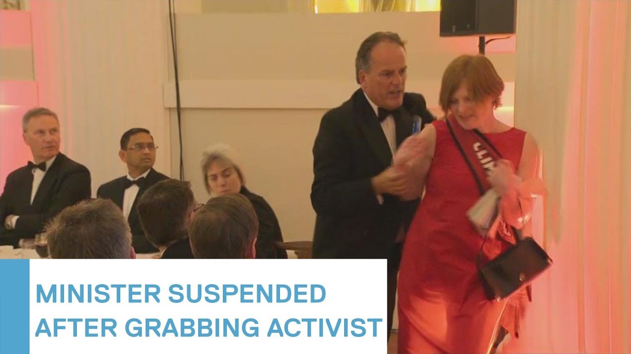 Tory MP Mark Field suspended as minister after grabbing female Greenpeace activist | 5 News