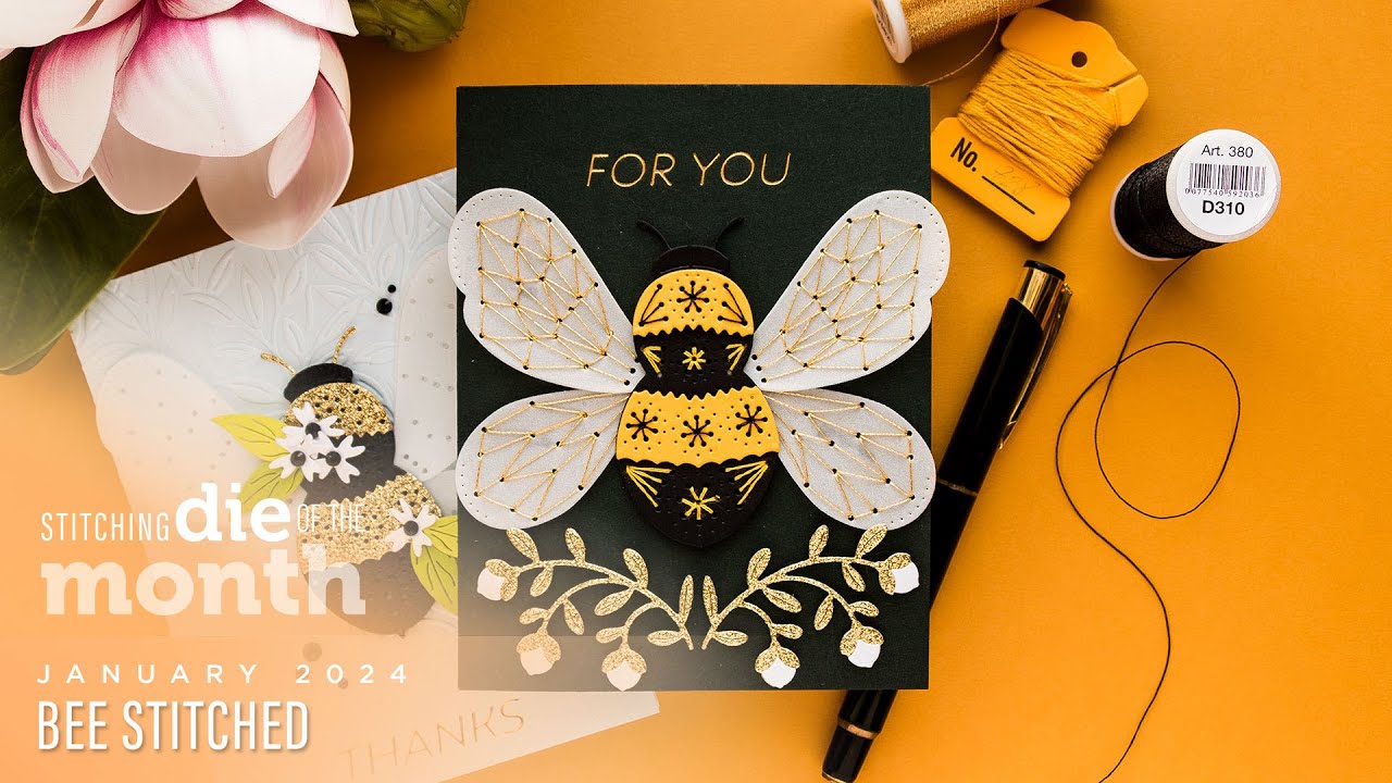 Spellbinders January 2024 Stitching Die of the Month – Bee Stitched